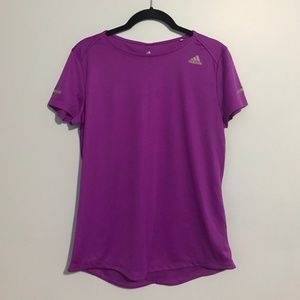 adidas Womens Short Sleeve Purple Tee